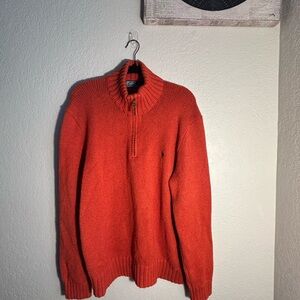 Polo Ralph Lauren Men's Orange Zip Up Pullover Size XL